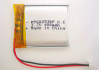 Bateria ultra fina 602530 400mah 3.7V do polímero do lítio com certificação do UL do KC dos CB