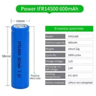 14500 bateria recarregável Li Iron Phosphate Battery 3.2V 600mAh do lítio Lifepo4