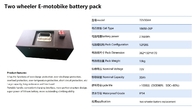 lítio Ion Rechargeable Batteries Automobile de 72V 30Ah de 18650 células