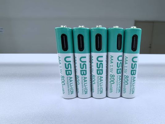 Bateria recarregável de íon de lítio 1,5V AAA 180mA 660mWh