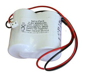 A bateria do de alta energia 4000mAh Nicd embala 2.4V EN60598-2-22 para o sinal luminoso