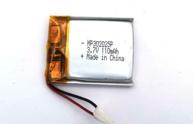 Tamanho 302025P da bateria 110mAh do polímero do lítio do biper do pendente com aprovação dos CB ROHS do UL do CE do KC