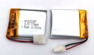 Tamanho 302025P da bateria 110mAh do polímero do lítio do biper do pendente com aprovação dos CB ROHS do UL do CE do KC
