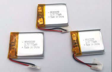 Tamanho 302025P da bateria 110mAh do polímero do lítio do biper do pendente com aprovação dos CB ROHS do UL do CE do KC