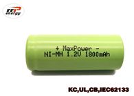 Baterias recarregáveis duráveis 4/5A1800mAh 1.2V de NIMH com certificação do KC do CE do UL