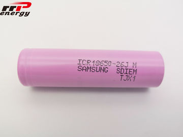 De alta capacidade das baterias recarregáveis 3.7V 2600mAh do íon do lítio do SDI ICR18650 26JM