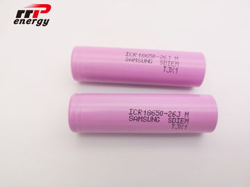 De alta capacidade das baterias recarregáveis 3.7V 2600mAh do íon do lítio do SDI ICR18650 26JM