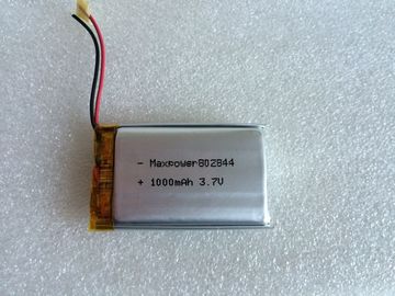 802844 dispositivo médico das baterias IEC62133 do polímero do íon do lítio de 1000mAh 3.7V
