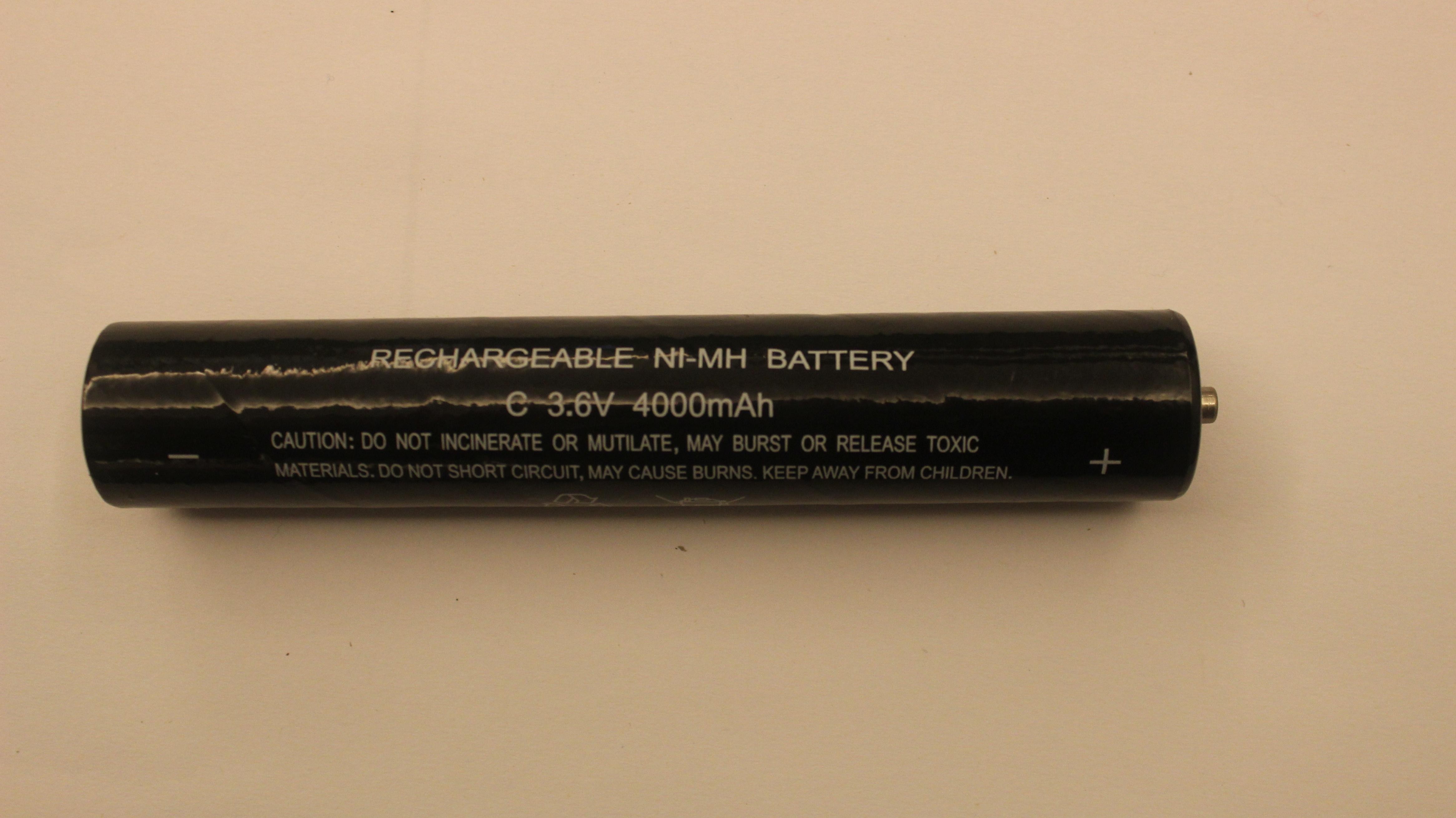 Bateria de lanterna elétrica recarregável de NiMH 3.6V C4000mAh para a lanterna de acaamento
