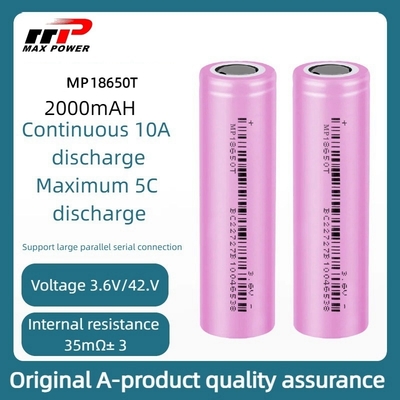 18650T 3,7V 2000mAh Bateria de iões de lítio -40°C a 85°C
