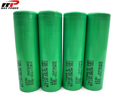 Baterias Recarregáveis de Íons de Lítio 21700 5000mAh 50S Célula de Potência de Descarga 3C