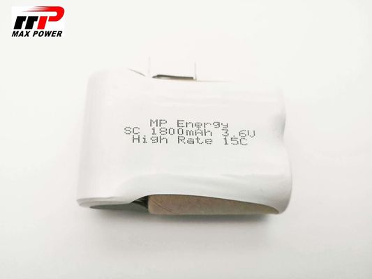 IEC alto MSDS dos CB da taxa 15C da descarga das células de bateria 3.6V SC1800mAh de Nicd das ferramentas elétricas