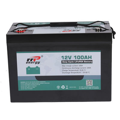 12V 100Ah Deep Cycle Lithium LiFePO4 Battery Pack com longa vida útil para aplicações RV e EV